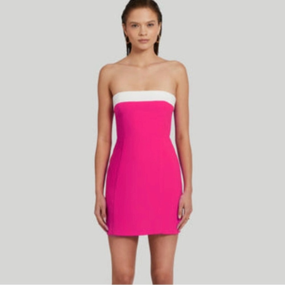 NWT Amanda Uprichard Pink and White Mini Dress